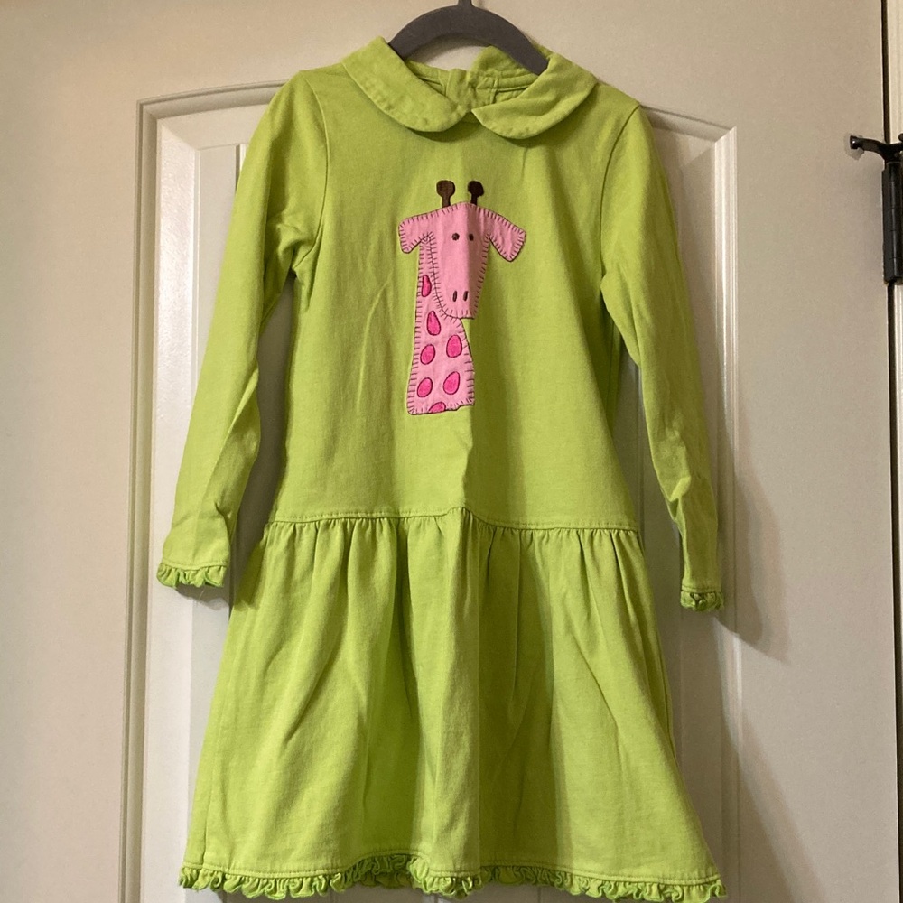 J. Khaki Lime and Pink Giraffe Dress